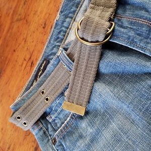 D ring brass tone nylon belt